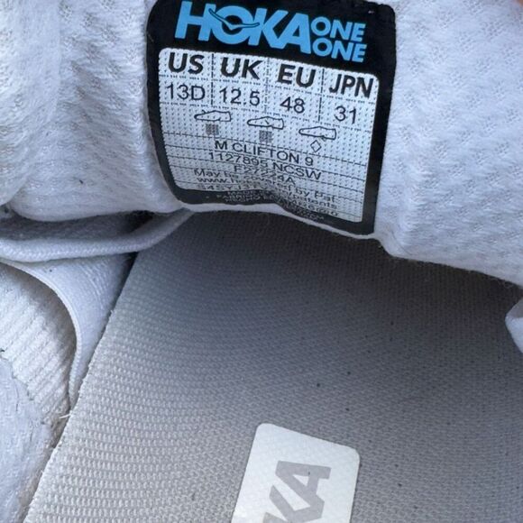 HOKA ONE ONE CLIFTON 9 - Men’s Running Shoes - SIZE 13D - Picture 10 of 10